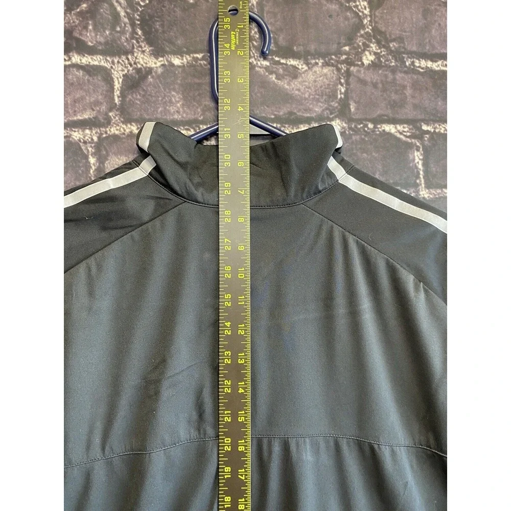 Nike Golf Jacket‎ Mens Large Black Gray Swoosh Lined Windbreaker Water Resistant